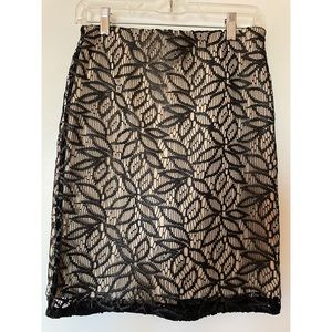 NWT Black Lace Ann Taylor Pencil Skirt